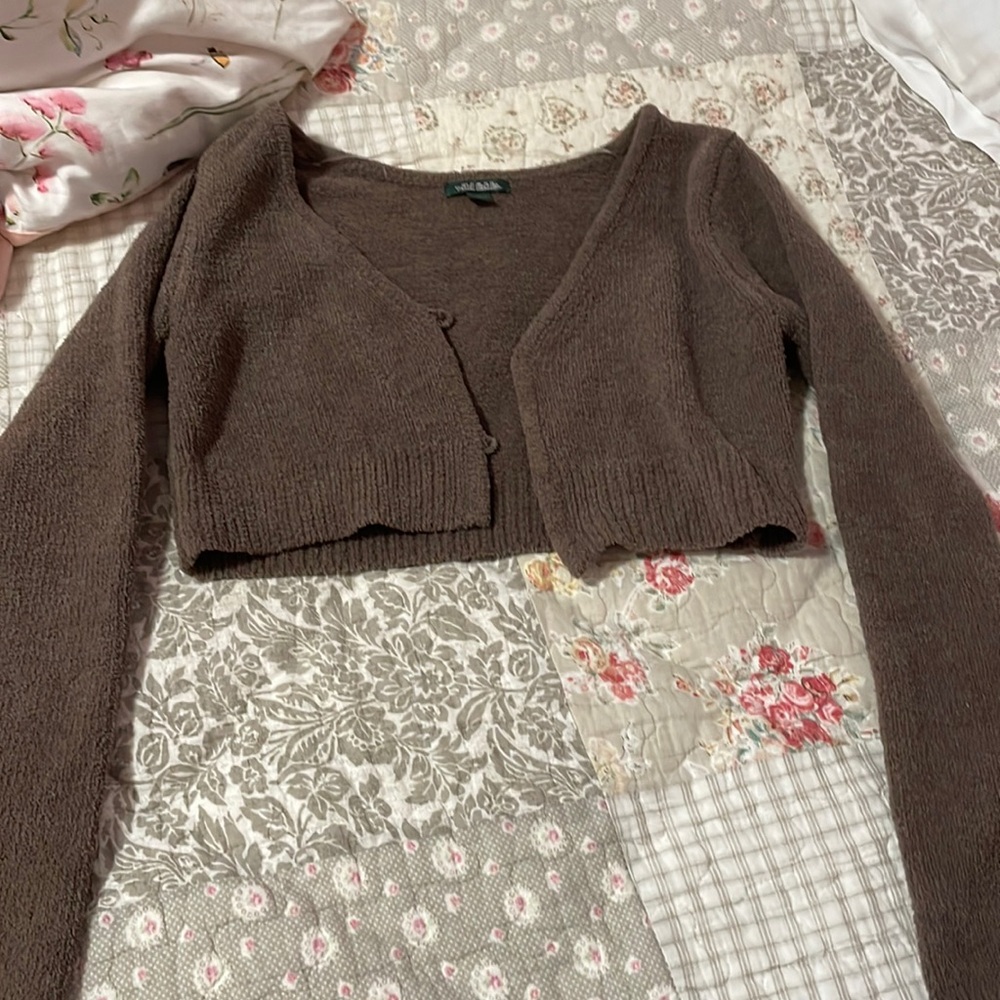 Brown wild fable cropped bolero
